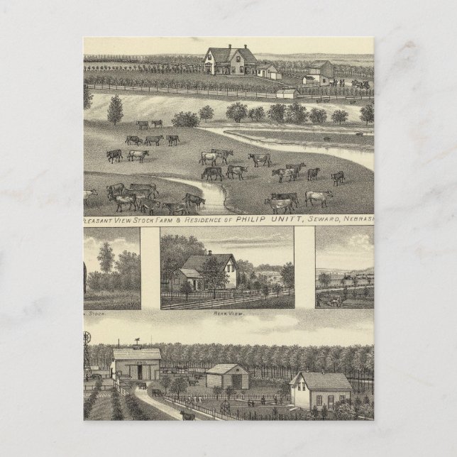Cartão Postal Fazendas de mar, Nebraska (Frente)