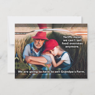 Cartão Postal Fazendeiros tristes. Tarifas prejudicam os america
