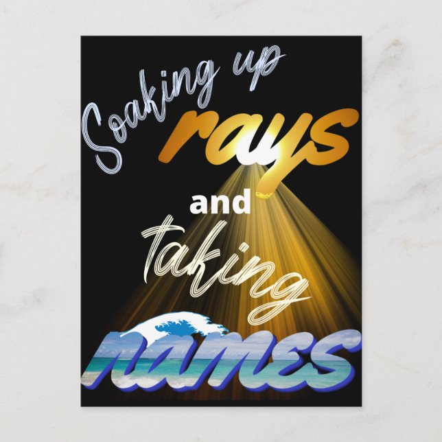 Cartão Postal Fazendo Rays e Tomando Nomes no Verão (Frente)