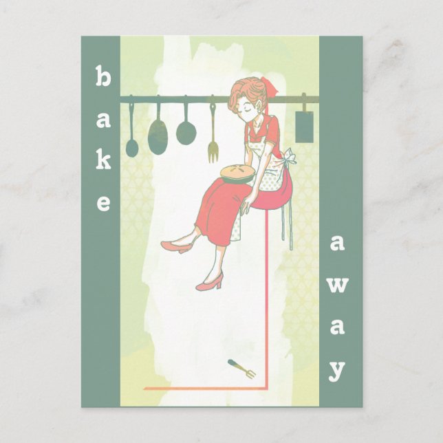 Cartão Postal Fazendo uma torta (Frente)