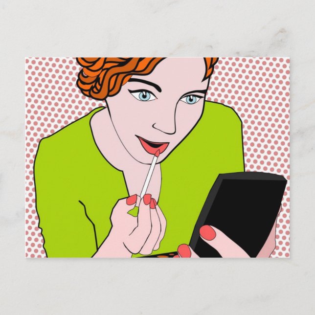 Cartão Postal Fazer aplicação de brilho labial (Frente)