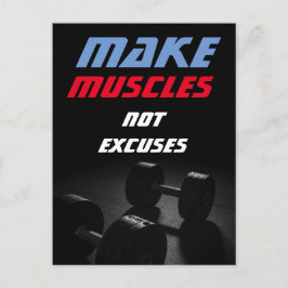 Cartão Postal Fazer Músculos Fisiculturismo Fitness Motivacional
