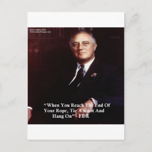 Cartão Postal FDR & Segure na Corda Citação