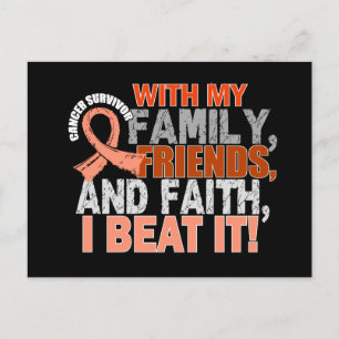 Cartão Postal Fé dos Amigos da Família de Sobreviventes de cânce