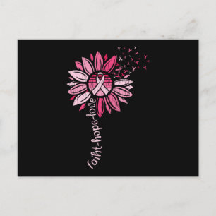 Cartão Postal Fé Esperança Amor Girassol Conscientização do Cânc