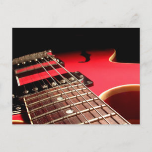 Cartão Postal Fechamento da guitarra elétrica - Vermelho origina
