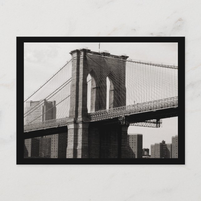 Cartão Postal Fechamento da ponte do Brooklyn NYC (Frente)