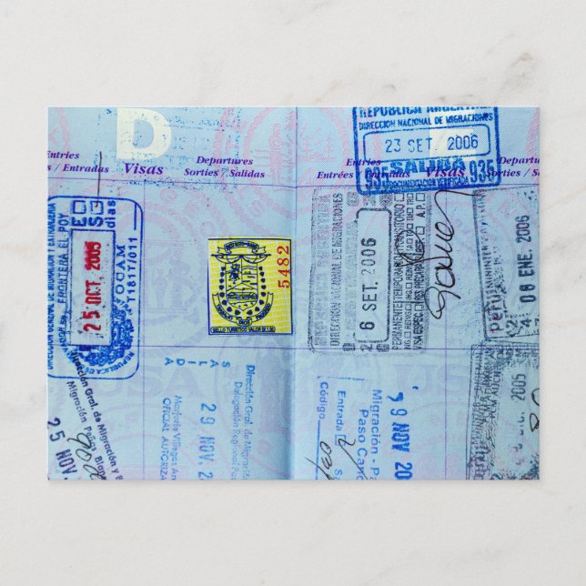 Cartão Postal Fechamento de Carimbos do Passport (Frente)