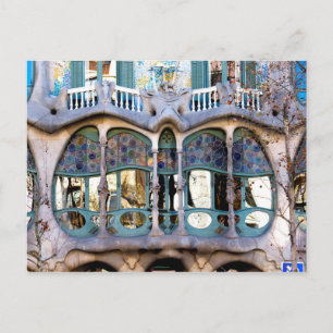 Cartão Postal Fechamento de Casa Batlló, Barcelona, Espanha
