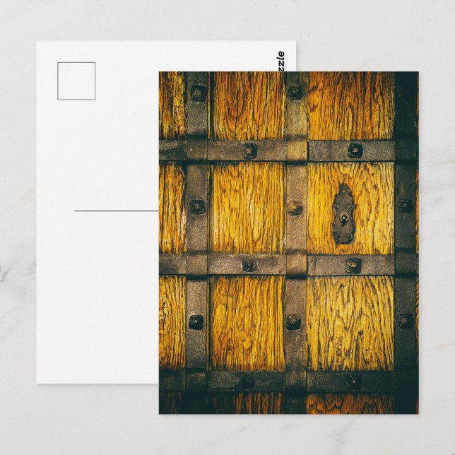 Cartão Postal Fechamento do portão do castelo medieval. (Frente/Verso)