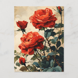 Cartão Postal Fechamento do Rosa de Vintage: Elegância do Eterno