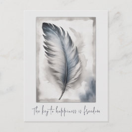 Cartão Postal Feder Vogelfeder Freiheit Freedom Karte Postkarte