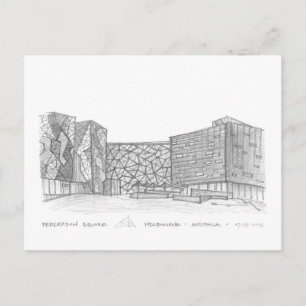 Cartão Postal Federation Square, Melbourne, Austrália