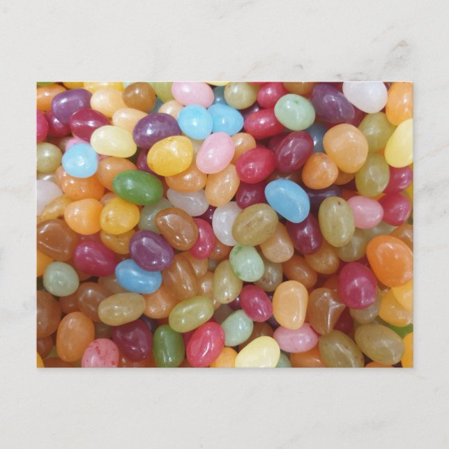 Cartão Postal Feijões de Gelatina Coloridos (Frente)
