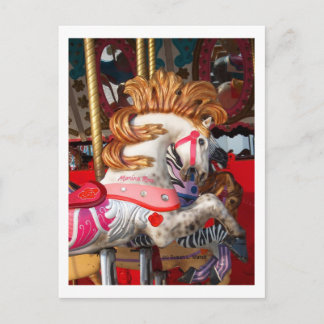 Cartão Postal Feira de fotografias de cavalos de carrossel, cor-