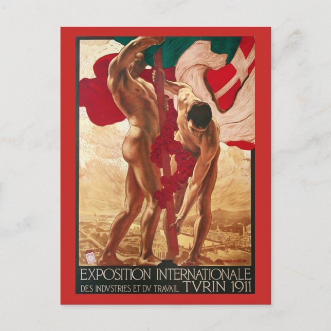 Cartão Postal Feira Mundial de Turim 1911 (Frente)