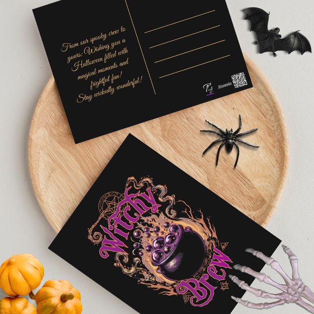 Cartão Postal Feiticeira de Halloween de Scary Gothic Scary (Criador carregado)