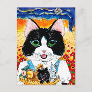 Cartão Postal Feiticeiro de Gato Bonito do Cartão-postal Oz