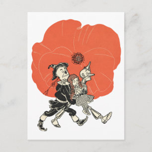 Cartão Postal Feiticeiro de Oz Dorothy e Poppies