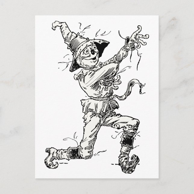 Cartão Postal Feiticeiro de Oz Fairy Tales, o Espantalho (Frente)