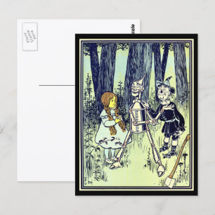 Cartão Postal Feiticeiro Vintage de Oz, Dorothy encontra o Homem