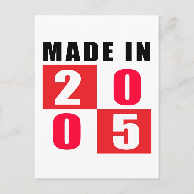Cartão Postal Feito Em Designs De Aniversário De 2005 (Frente)