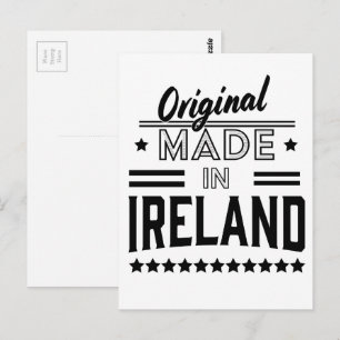 Cartão Postal feito na Irlanda belo logotipo retrô.