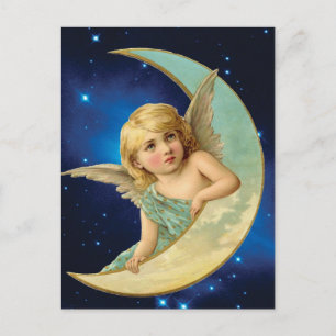 Cartão Postal Feixe-Lua - Colagem Anjo e Lua