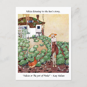 Cartão Postal Felicia ouvindo a história da galinha Kay Nielsen