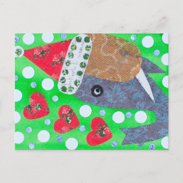 Cartão Postal Felicidade de Natal Elefante (Frente)