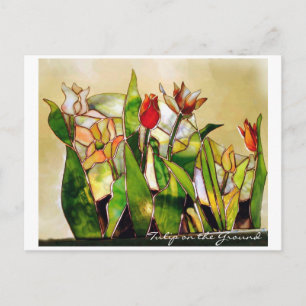 Cartão postal Felicidade no Jardim de Tulipas