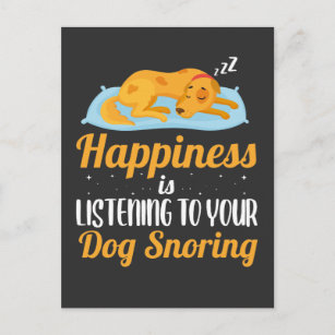Cartão Postal Felicidade roncando cachorro com amor dono de anim
