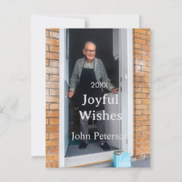 Cartão Postal Felicidades adicionam nome foto homem feriado ano 