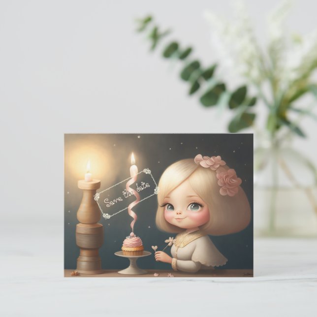 Cartão Postal Felicidades Menina 01 (Em pé/Frente)