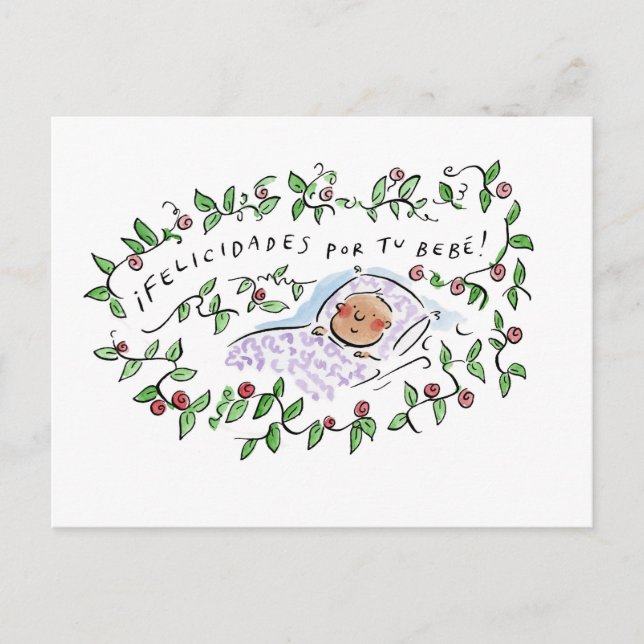 Cartão Postal Felicidades por você bebe (Frente)