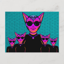 Cartão Postal Feline character