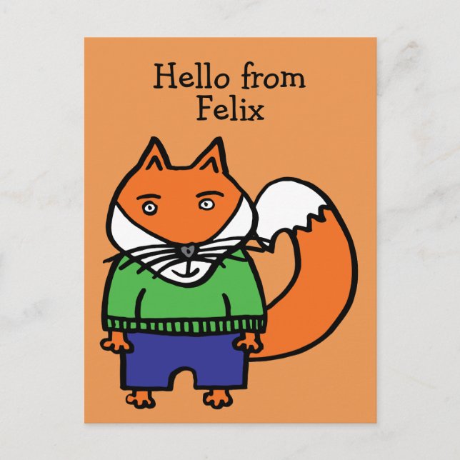 Cartão Postal Felix a Raposa Personalizado (Frente)