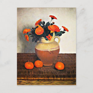 Cartão Postal Felix Vallotton art, Marigolds e Tangerines