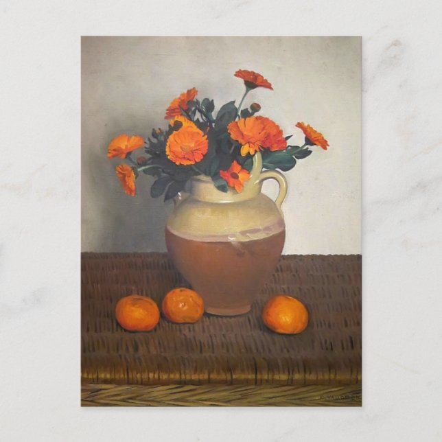 Cartão Postal Felix Vallotton - Marigolds e Tangerinas (Frente)