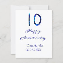 Feliz 10º aniversário brilho azul adicionar nome d