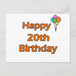 Cartão Postal Feliz 20 Birthday
