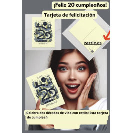 Cartão Postal ¡Feliz 20 cumpleaños!