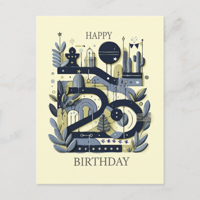 Cartão Postal  ¡Feliz 20 cumpleaños! (Frente)