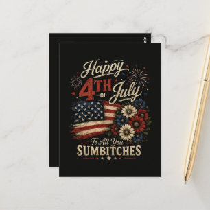 Cartão Postal Feliz 4 de julho