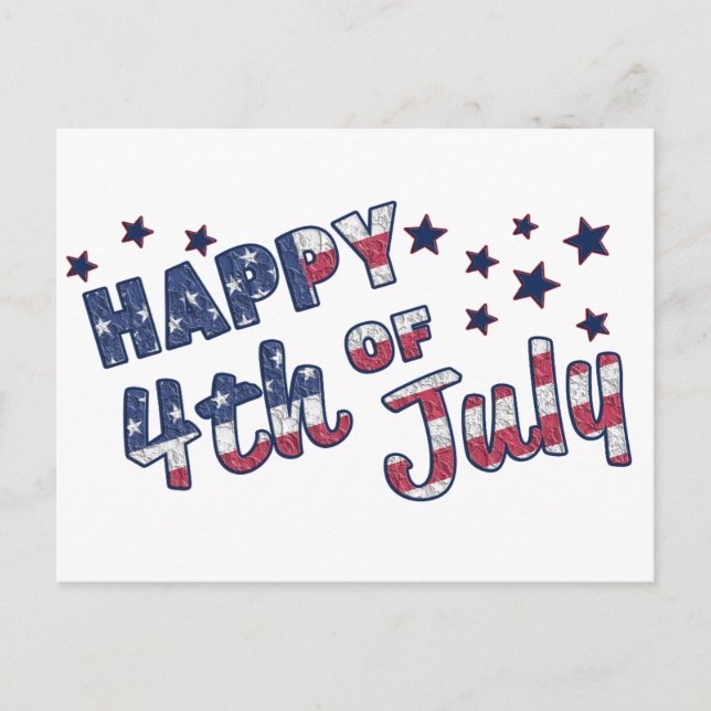 Cartão Postal Feliz 4 De Julho (Frente)