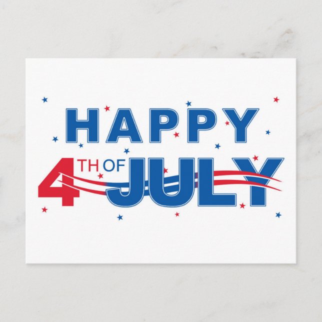 Cartão Postal Feliz 4 de julho (Frente)
