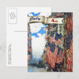Cartão Postal Feliz 4 de julho.Belas artes