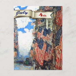 Cartão Postal Feliz 4 de julho.Belas artes