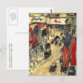 Cartão Postal Feliz 4 de julho. Cartão-postal de arte