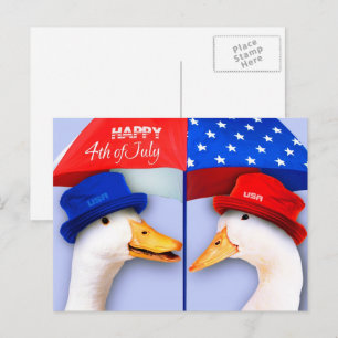 Cartão Postal Feliz 4 de julho. Cartões-postais Engraçados